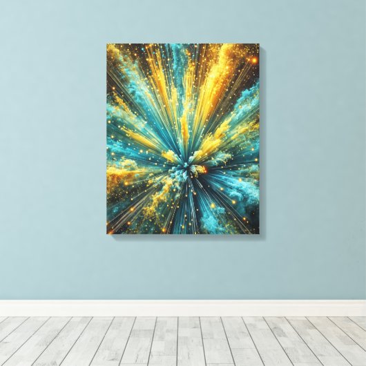Cosmic blast canvas afdruk (Insitu (Houten vloer))