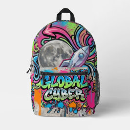 Cosmic Blast Off Canvas Rugzak - Neon Street Art