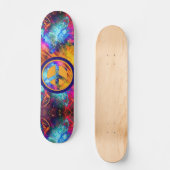 Cosmic Blast Peace Sign Skateboard (Voorkant)