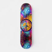 Cosmic Blast Peace Sign Skateboard (Voorkant)
