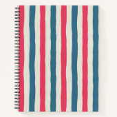 Cosmic Bloom Stripes Notitieboek (Voorkant)