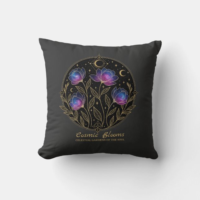 Cosmic Blooms – Celestial Floral Mandala flowers Kussen (Voorkant)