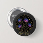 Cosmic Blooms – Celestial Floral Mandala flowers Ronde Button 5,7 Cm (Voorkant /achterkant)