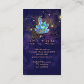 *~* Cosmic Blue Crystals Gold Glitter Stars Visitekaartje (Achterkant)