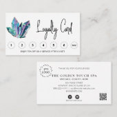 *~* Cosmic Blue Crystals QR LOGO Rewards Hartelijk Klantenkaartje (Voorkant / Achterkant)