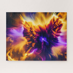 Cosmic Blue en Paarse Nebula Explosion in Space Legpuzzel