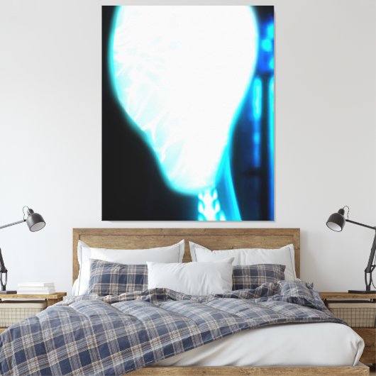 Cosmic Blue Ether Alien Stretched Canvas afdrukken (Insitu (Slaapkamer))