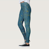Cosmic Blue & Gold Abstract Print Yoga PanLeggings Leggings (Links)