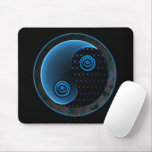 Cosmic Blue in Balance Yin Yang Muismat (Met muis)