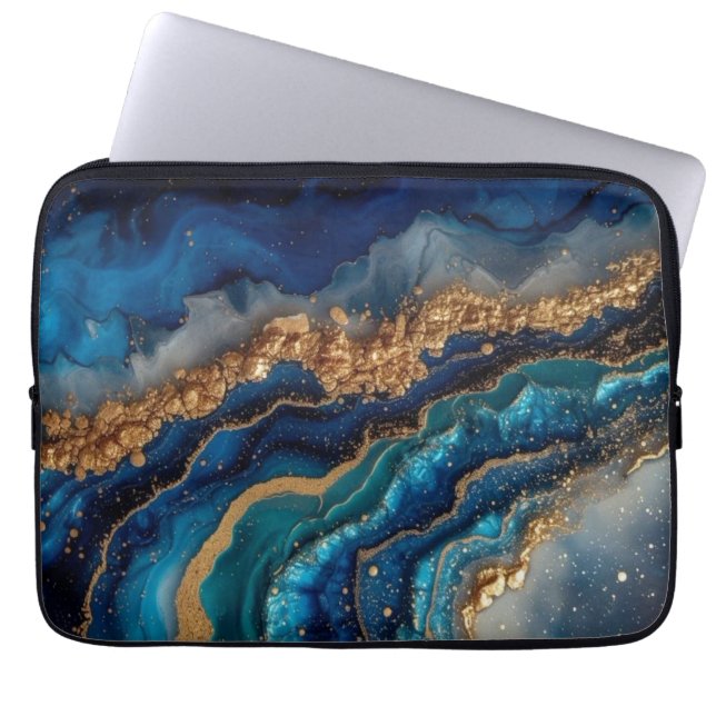 Cosmic Blue Laptop Bag met Galaxy Design Sleeve (Voorkant)