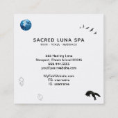 *~* Cosmic Blue Moon Fox Leaping Pine Tree  Vierkante Visitekaartje (Achterkant)