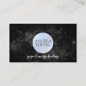Cosmic Blue Moon Yoga, Life Coach, astroloog Visitekaartje (Voorkant)