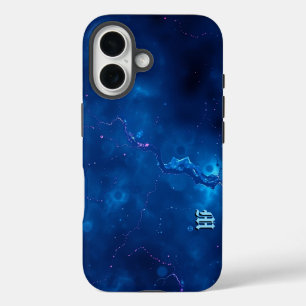 Cosmic Blue Nebula Abstracte kunst iPhone 16 Hoesje