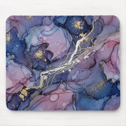 Cosmic Blue & Purple Ink Mousepad Muismat (Voorkant)