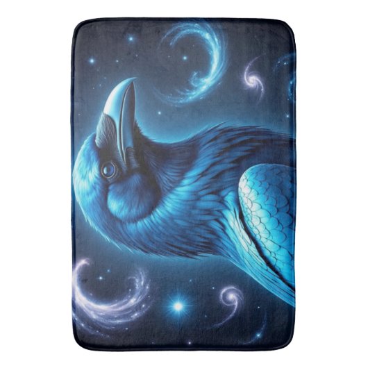 Cosmic Blue Raven Badmat (Voorkant Verticaal)