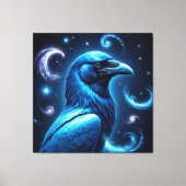 Cosmic Blue Raven Canvas Afdruk (Voorkant)