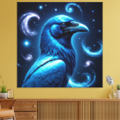 Cosmic Blue Raven Canvas Afdruk (Insitu (Woonkamer))