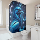 Cosmic Blue Raven Douchegordijn (In situ)