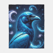 Cosmic Blue Raven Fleece Deken (Voorkant)