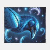 Cosmic Blue Raven Fleece Deken (Voorkant (Horizontaal))