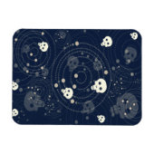 Cosmic Blue Skull Silhouette Patroon Magneet (Horizontaal)