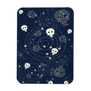 Cosmic Blue Skull Silhouette Patroon Magneet