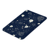 Cosmic Blue Skull Silhouette Patroon Magneet (Linkerzijde)