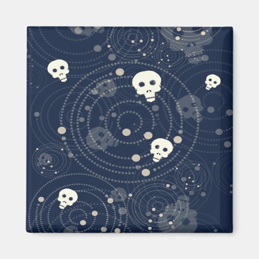 Cosmic Blue Skull Silhouette Patroon Magneet (Voorkant)