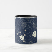 Cosmic Blue Skull Silhouette Patroon Mok (Midden)