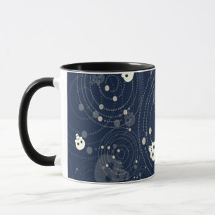 Cosmic Blue Skull Silhouette Patroon Mok