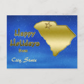 Cosmic Blue Sky South Carolina Map Briefkaart (Voorkant)