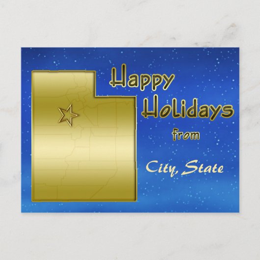 Cosmic Blue Sky Utah Map op maat Briefkaart (Voorkant)