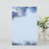 Cosmic Blue Yin Yang Briefpapier (Staand voorkant)