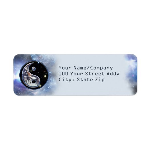 Cosmic Blue Yin Yang Etiket (Voorkant)