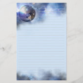 Cosmic Blue Yin Yang Lined Briefpapier (Voorkant)