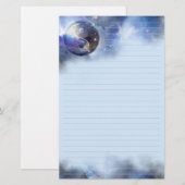 Cosmic Blue Yin Yang Lined Briefpapier (Voorkant / Achterkant)