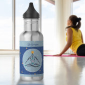 Cosmic Blue Yoga Postures Gym Workout Water Flacon Waterfles