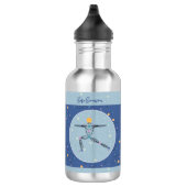Cosmic Blue Yoga Postures Gym Workout Water Flacon Waterfles (Rechts)