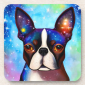Cosmic Boston Terrier Bier Onderzetter (Voorkant)