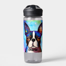Cosmic Boston Terrier Monogram Waterfles