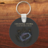 Cosmic Botanical Shadows & Starry Plant Outlines Sleutelhanger (Voorkant)