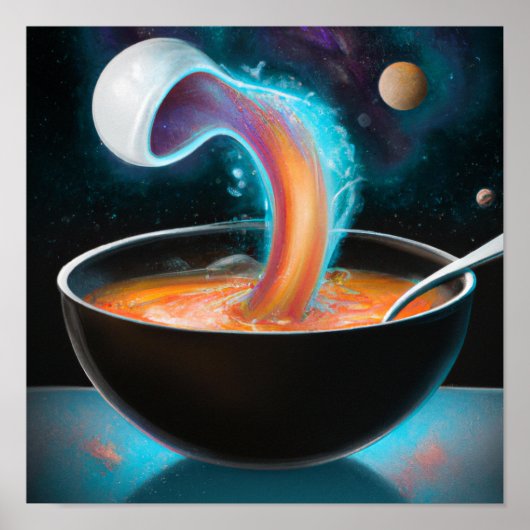 Cosmic bowl of soup portal digital art tapestry poster (Voorkant)