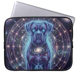 Cosmic Boxer Dog Zodiac Cyber Galaxy 15 Inch Laptop Sleeve