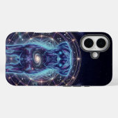 Cosmic Boxer Dog Zodiac Cyber Galaxy iPhone Case (Achterkant (horizontaal))