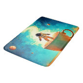 Cosmic Brew: Astronaut's Coffee Dream Badmat (Gekanteld)