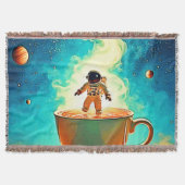 Cosmic Brew: Astronaut's Coffee Dream Deken (Voorkant)