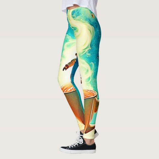 Cosmic Brew: Astronaut's Coffee Dream Leggings (Links)