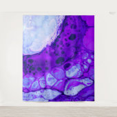 *~* Cosmic Brew Blue Black Abstract Circle Magenta Wandkleed (Voorkant)