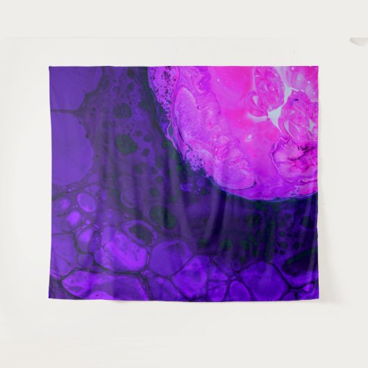 *~* Cosmic Brew Roze Abstracte Cirkel Paars Wandkleed (Voorkant (horizontaal))