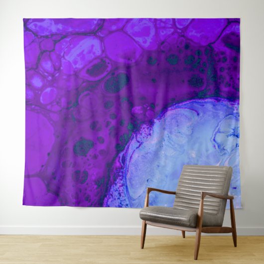 *~* Cosmic Brew Turquoise Abstracte Circle Magenta Wandkleed (In Situ (horizontaal))